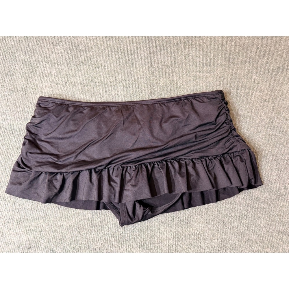 Apt. 9 Swim Skirt Women XL Black Ruffle Ruched Skirted Bottom